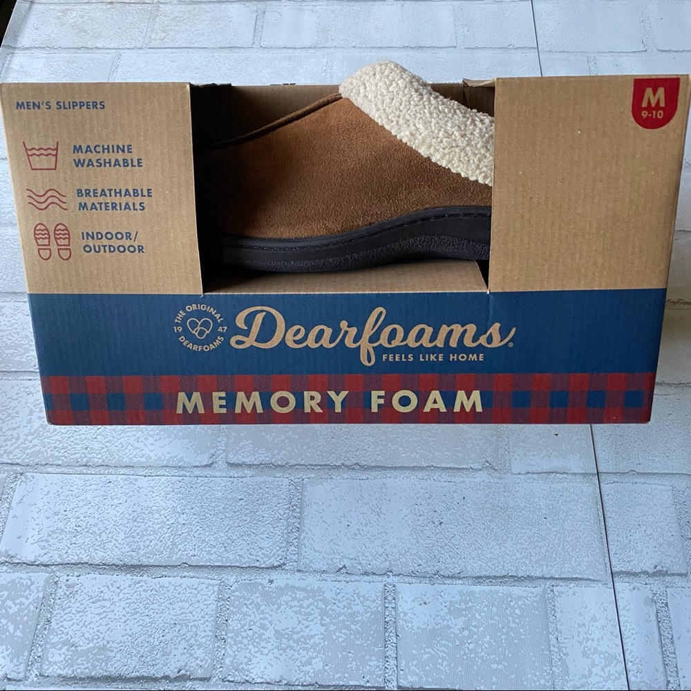 Men's Dearfoams Memory Foam Slippers Size M 9-10